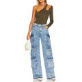 Street Entspannte Fit Distressed Graphic Women Jeans